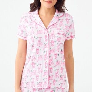 Roller Rabbit Sleepy Sloth Polo Pajamas Size MPINK / M